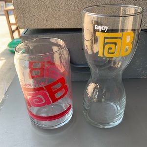 Vintage Two TAB glasses!!